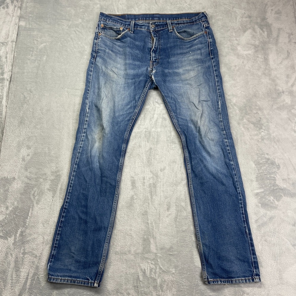 Levi's 513‎ Jeans Mens 36x34 Blue Denim Stretch Red Tab Straight Leg Streetwear